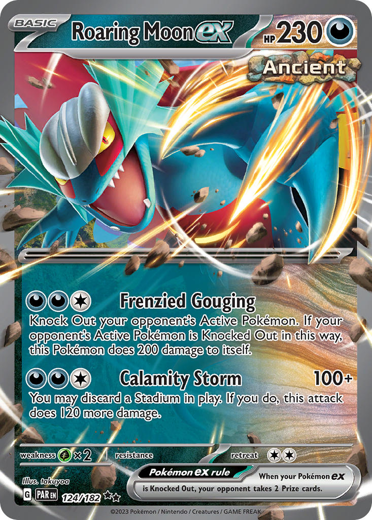 Roaring Moon EX 124/182 Double Rare Paradox Rift Pokémon card