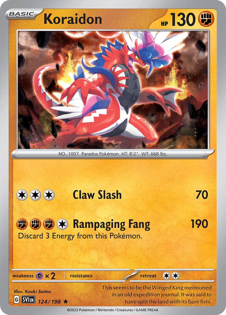 Koraidon 124/198 Rare Scarlet & Violet Pokémon card