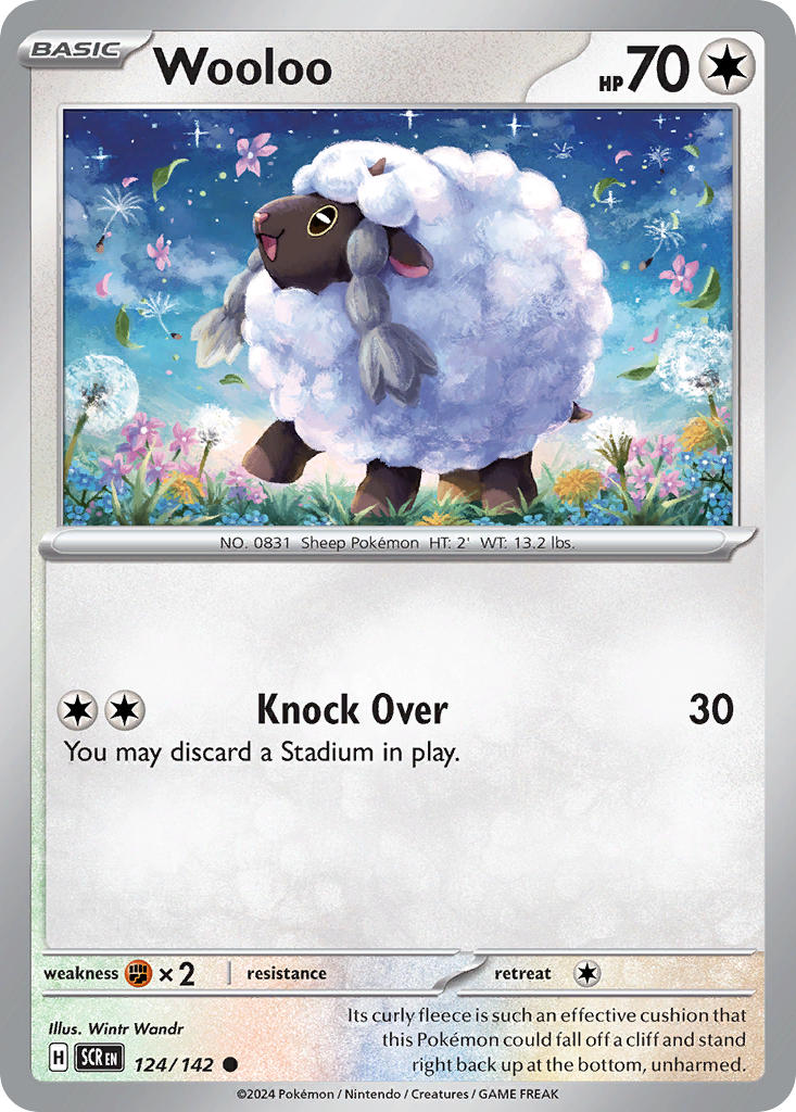 Wooloo 124/142 Common Stellar Crown Pokémon card