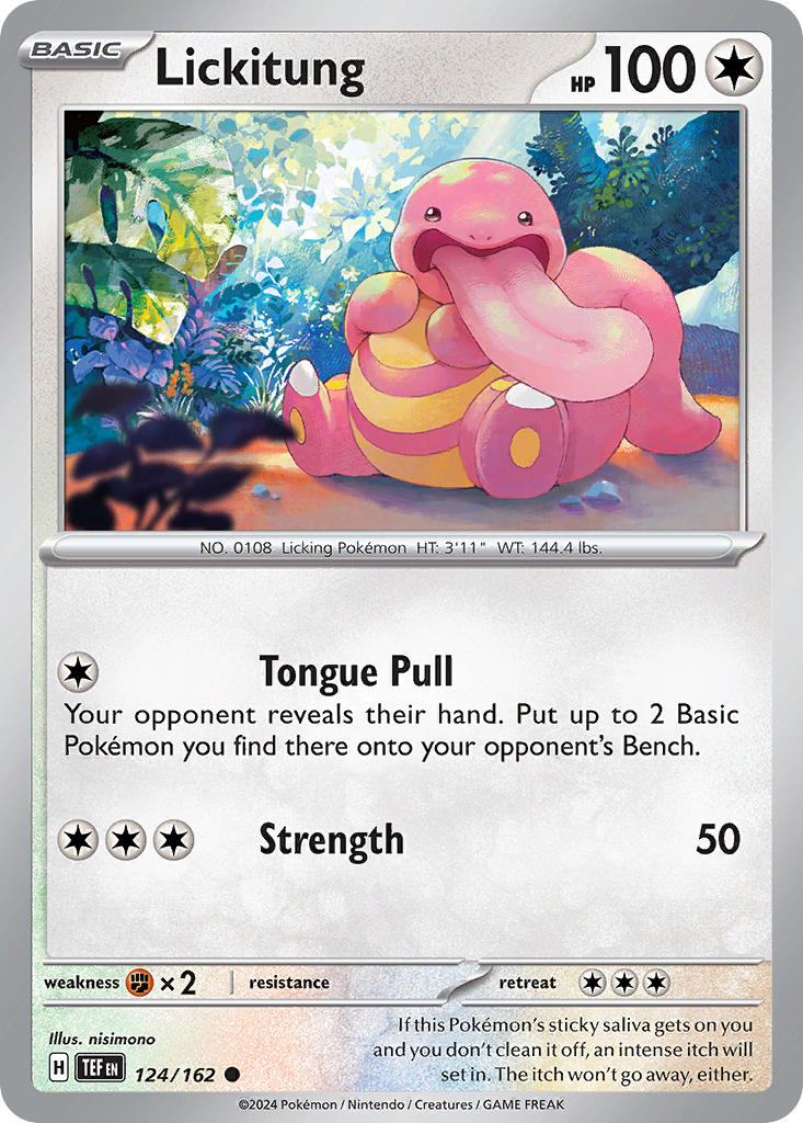 Lickitung 124/162 Uncommon Temporal Forces Pokémon card