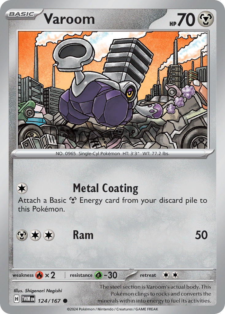Varoom 124/167 Common Twilight Masquerade Pokémon card