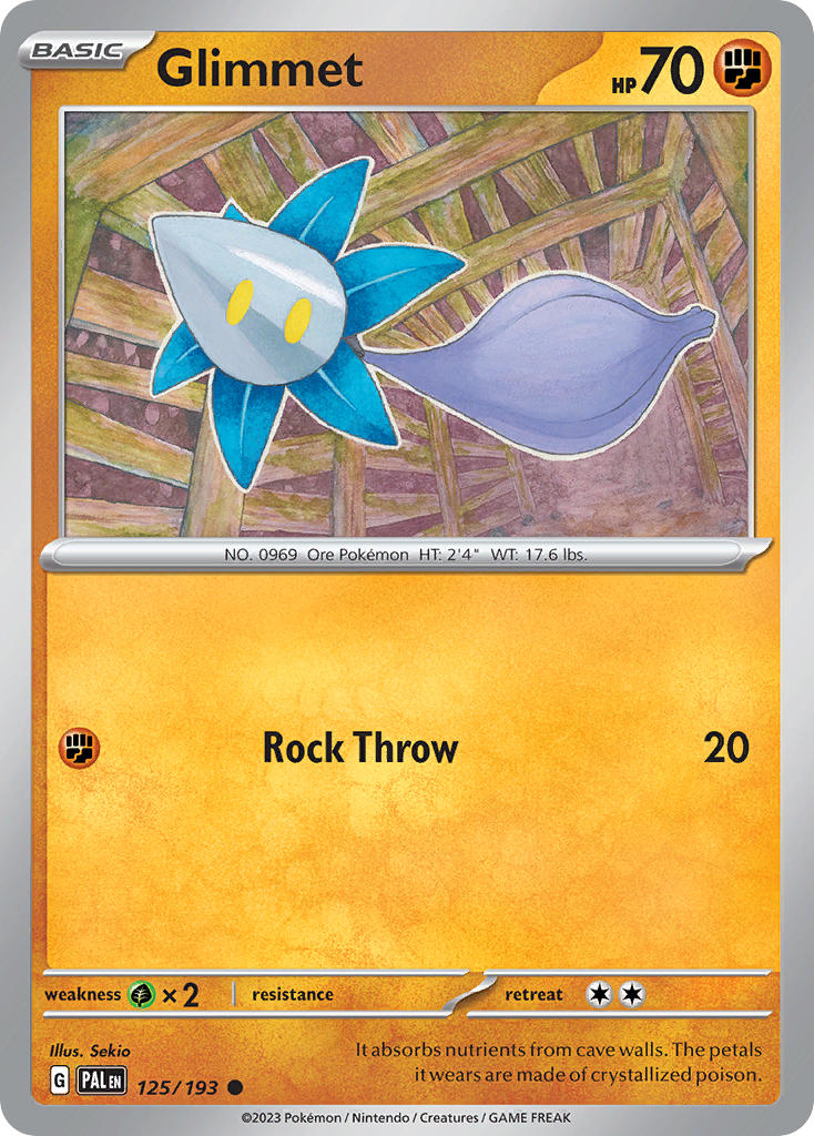 Glimmet 125/193 Common Paldea Evolved Pokémon card