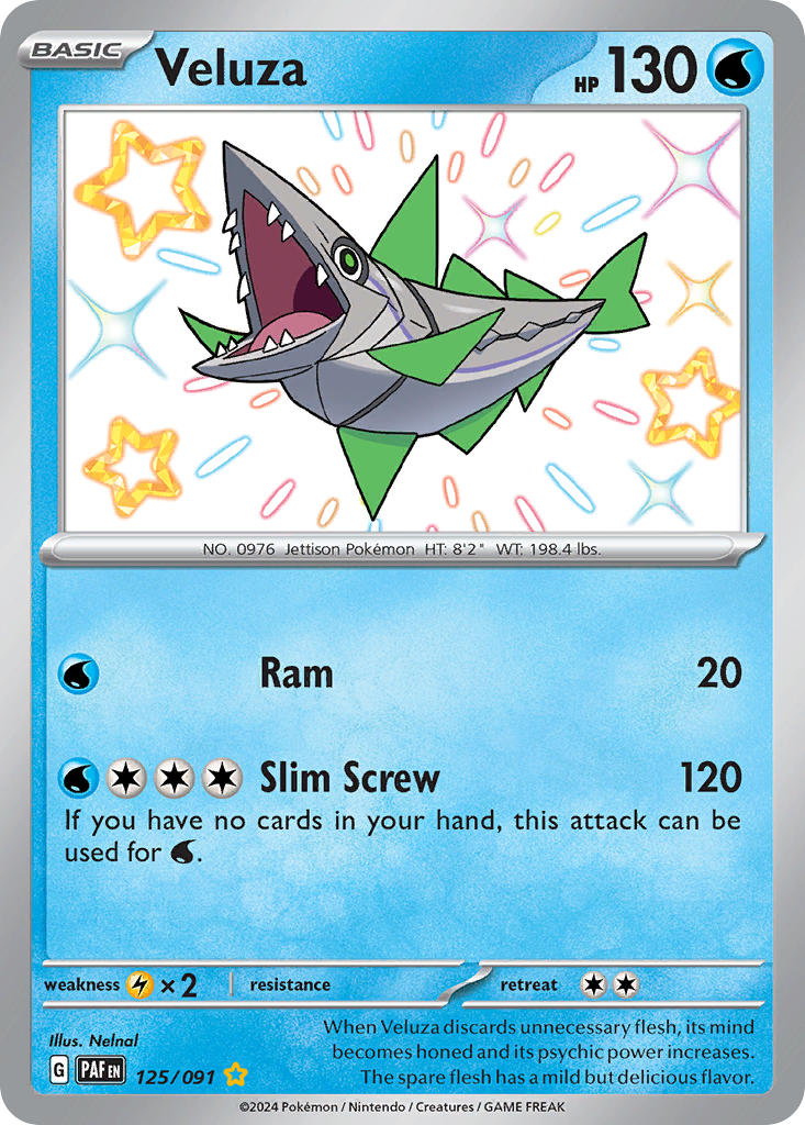 Veluza 125/091 Shiny Rare Paldean Fates Pokémon card