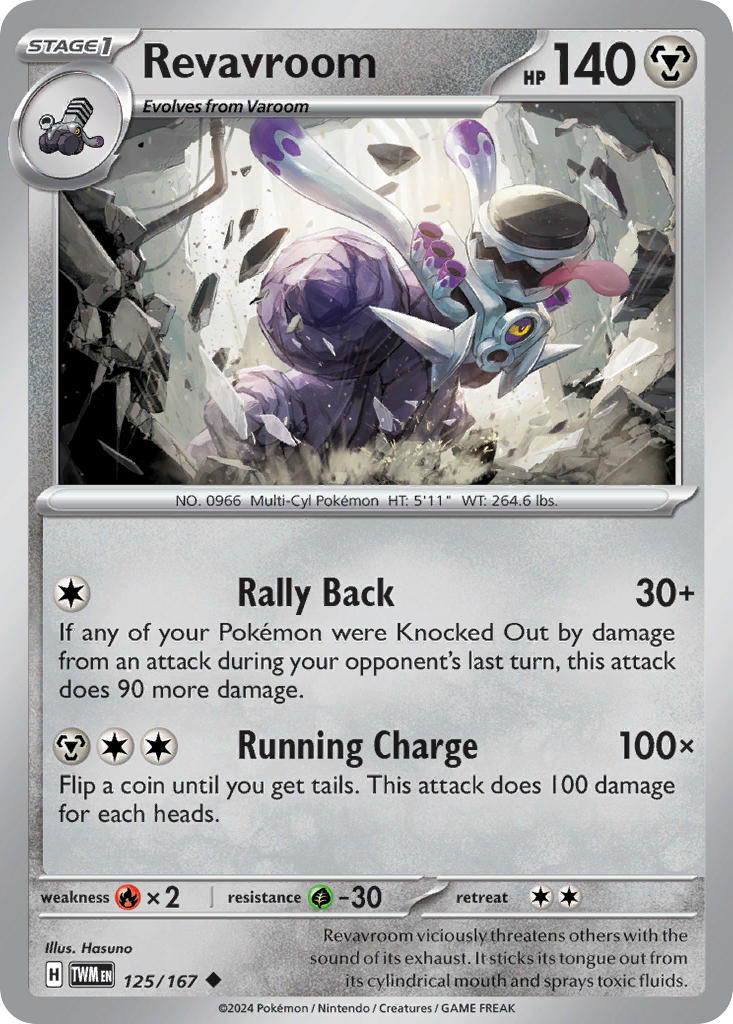 Revavroom 125/167 Rare Twilight Masquerade Pokémon card