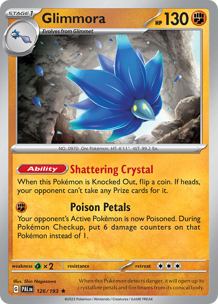 Glimmora 126/193 Rare Paldea Evolved Pokémon card