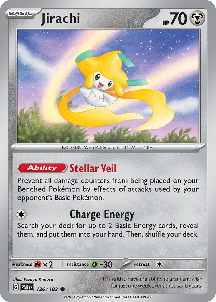 Jirachi 126/182 Common Paradox Rift Pokémon card