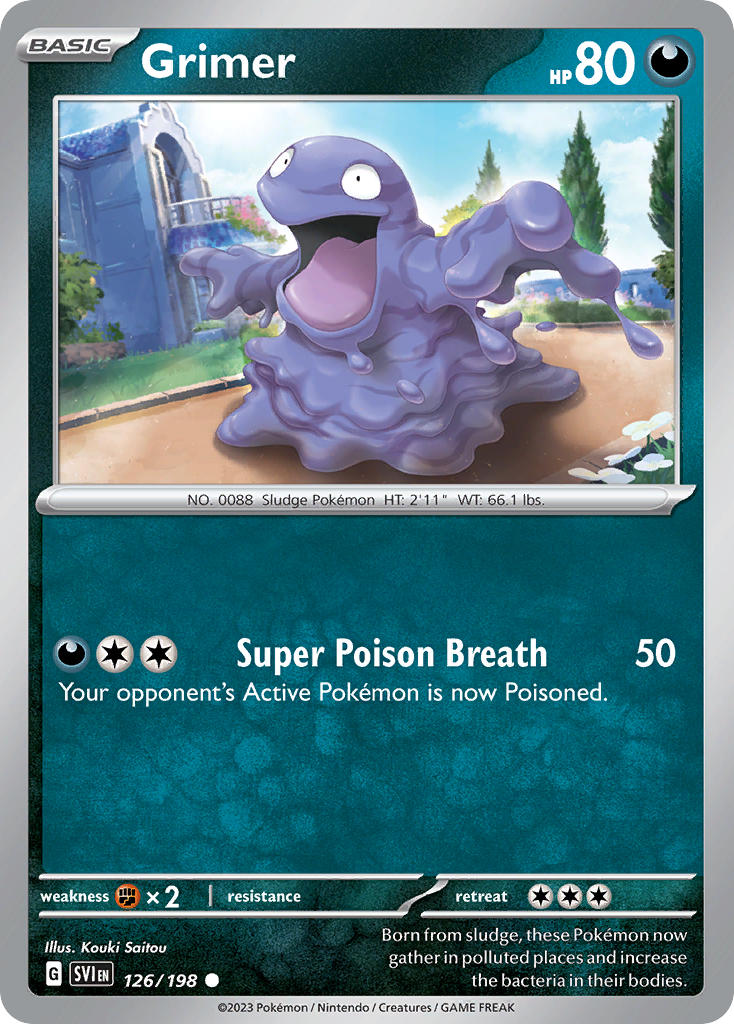 Grimer 126/198 Common Scarlet & Violet Pokémon card