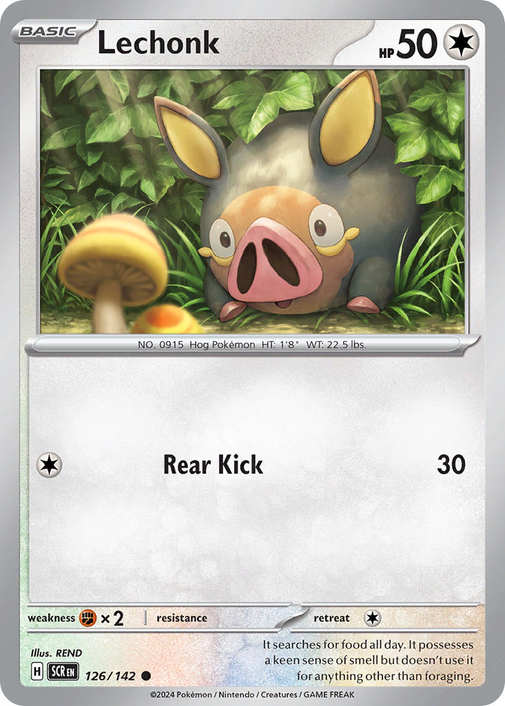Lechonk 126/142 Common Stellar Crown Pokémon card