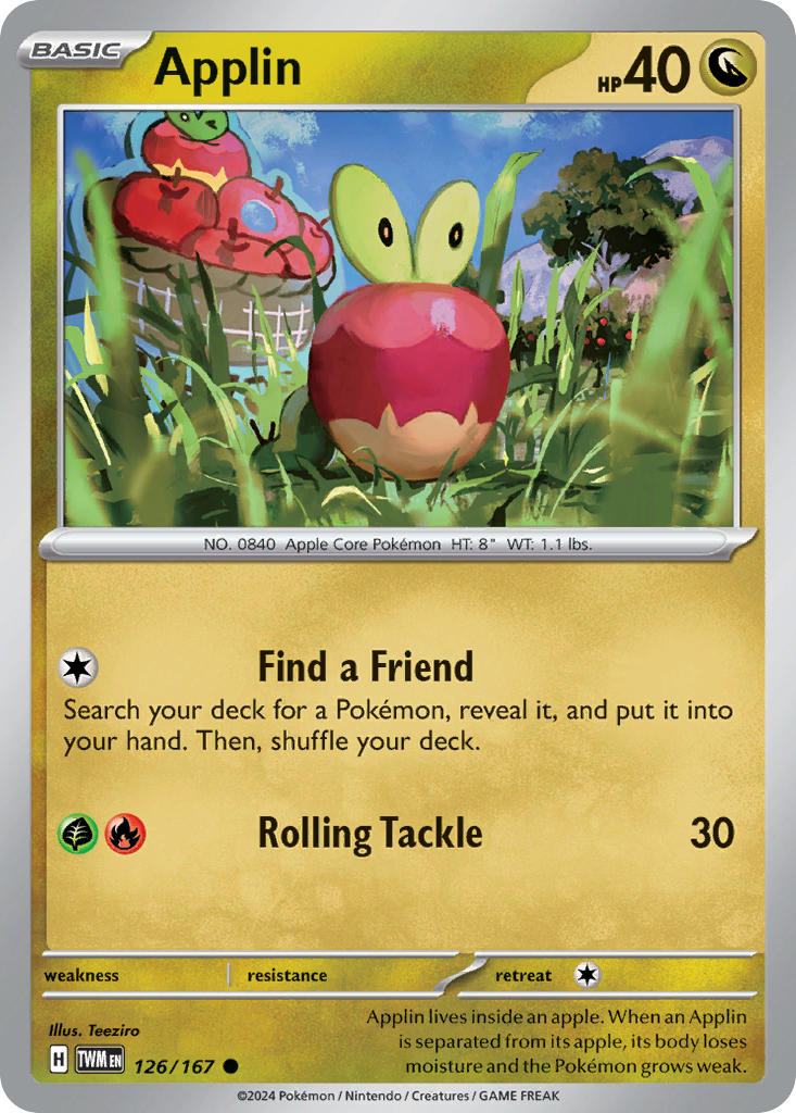 Applin 126/167 Uncommon Twilight Masquerade Pokémon card