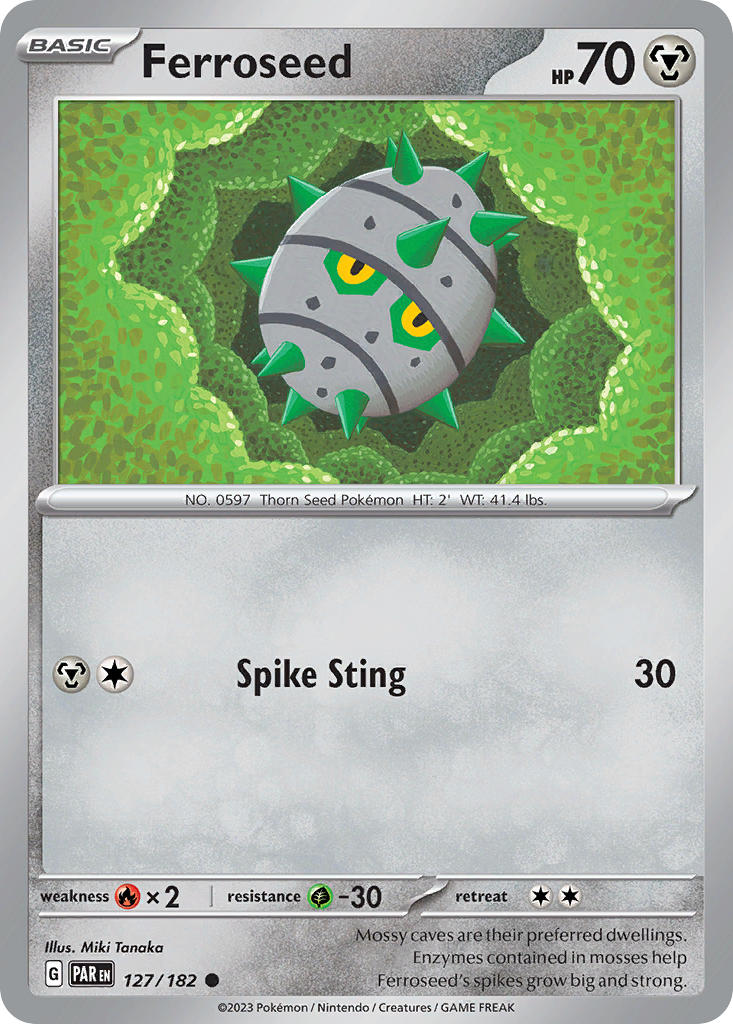 Ferroseed 127/182 Common Paradox Rift Pokémon card