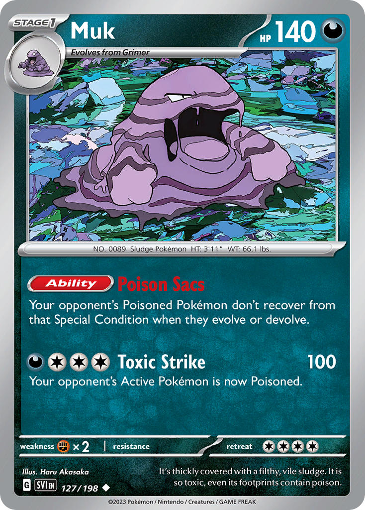 Muk 127/198 Uncommon Scarlet & Violet Pokémon card