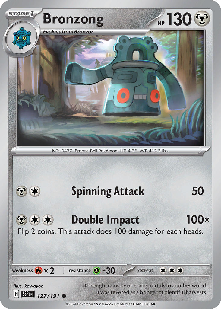 Bronzong 127/191 Common Surging Sparks Pokémon card