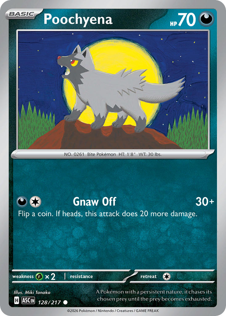 Poochyena 128/217 Common Ascended Heroes Pokémon card