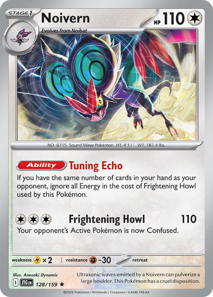 Noivern 128/159 Rare Journey Together Pokémon card