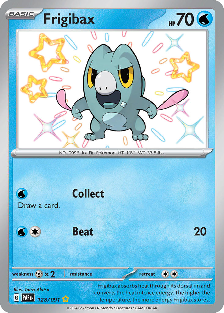 Frigibax 128/091 Shiny Rare Paldean Fates Pokémon card