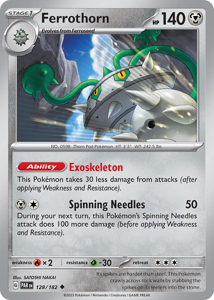 Ferrothorn 128/182 Uncommon Paradox Rift Pokémon card