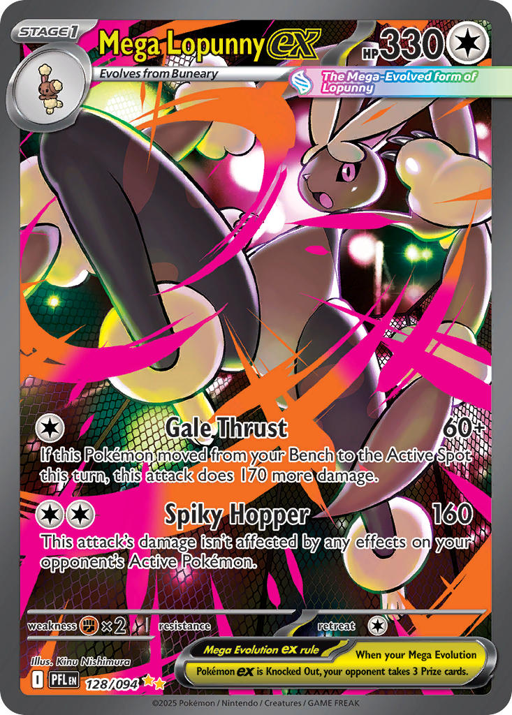 Mega Lopunny EX 128/094 Special Illustration Rare Phantasmal Flames Pokémon card