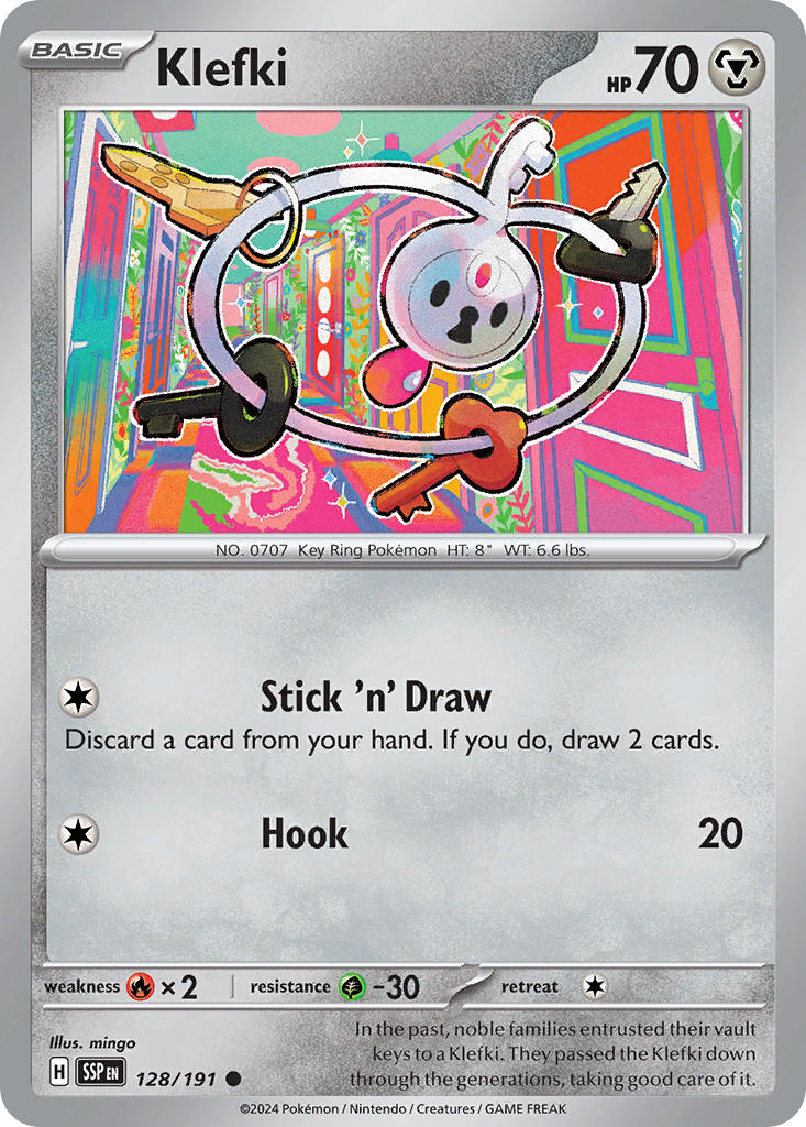 Klefki 128/191 Rare Surging Sparks Pokémon card
