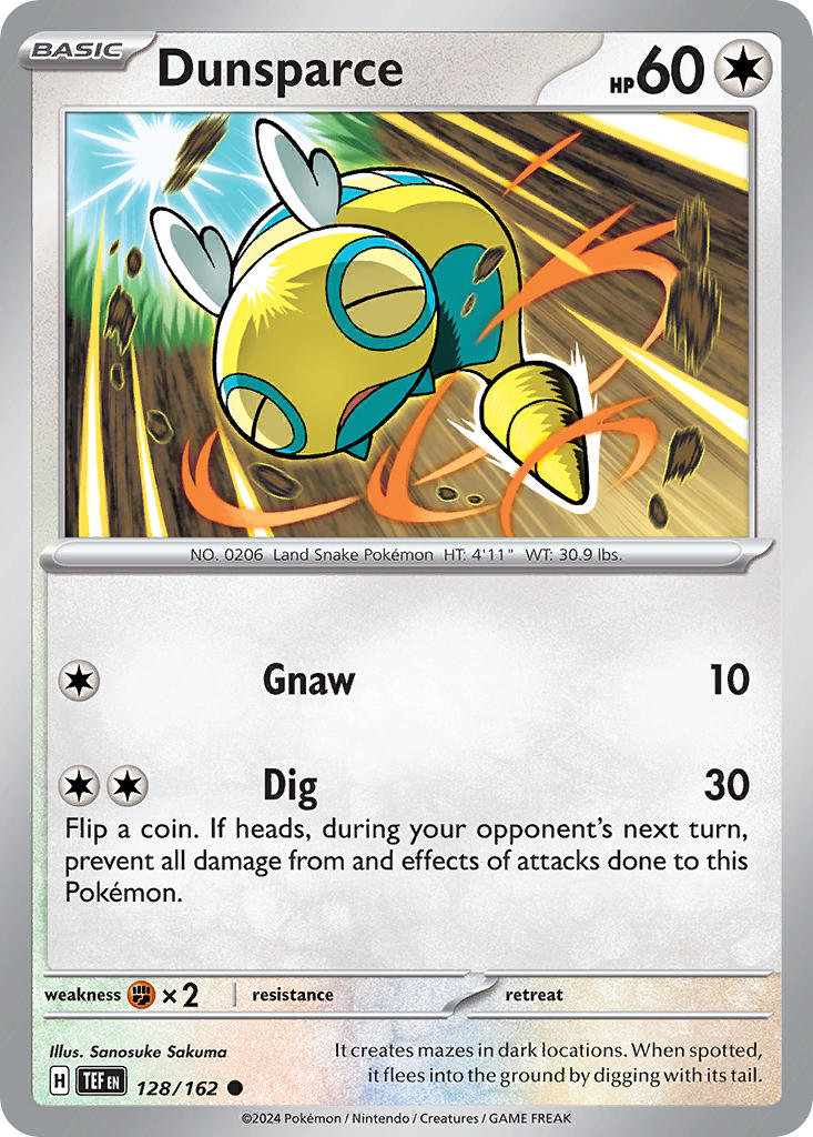 Dunsparce 128/162 Common Temporal Forces Pokémon card