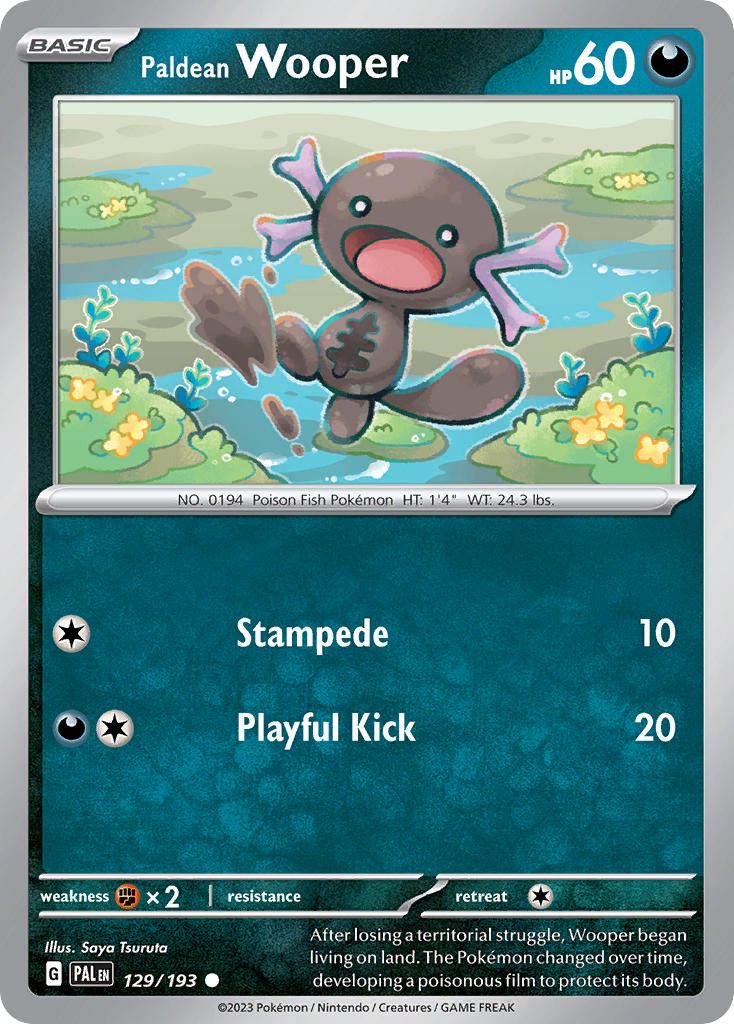 Paldean Wooper 129/193 Common Paldea Evolved Pokémon card