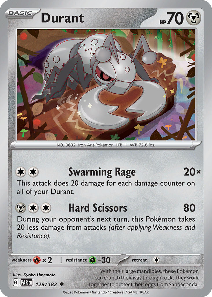 Durant 129/182 Uncommon Paradox Rift Pokémon card