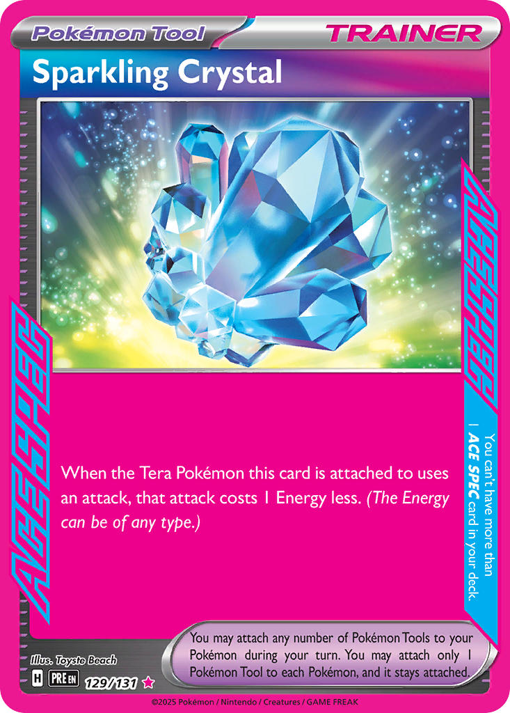 Sparkling Crystal 129/131 Ace Spec Rare Prismatic Evolutions Pokémon card