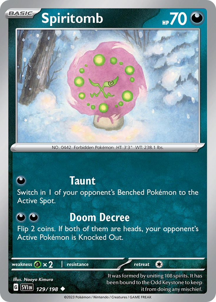 Spiritomb 129/198 Uncommon Scarlet & Violet Pokémon card