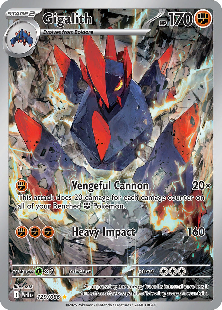 Gigalith 129/086 Illustration Rare White Flare Pokémon card