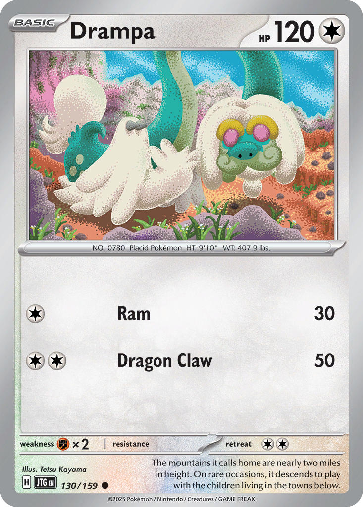 Drampa 130/159 Common Journey Together Pokémon card