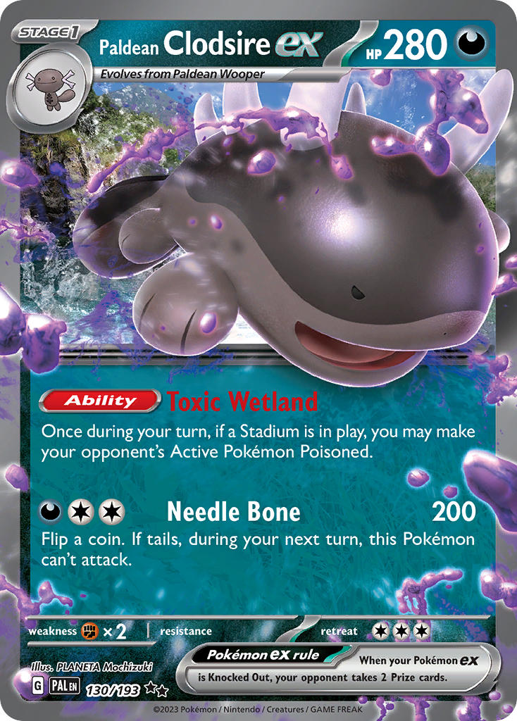 Paldean Clodsire EX 130/193 Double Rare Paldea Evolved Pokémon card