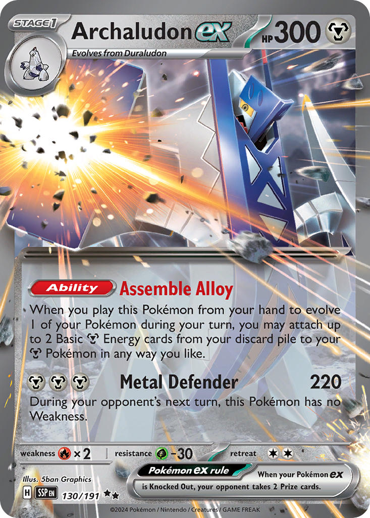 Archaludon EX 130/191 Double Rare Surging Sparks Pokémon card