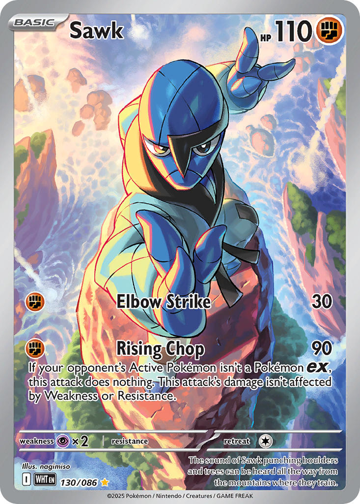 Sawk 130/086 Illustration Rare White Flare Pokémon card
