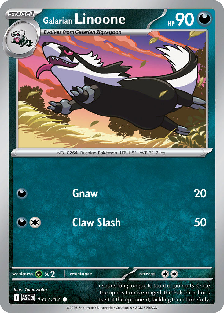 Galarian Linoone 131/217 Uncommon Ascended Heroes Pokémon card