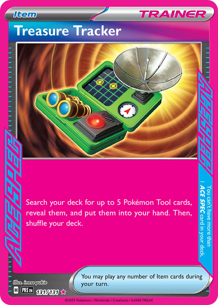Treasure Tracker 131/131 Ace Spec Rare Prismatic Evolutions Pokémon card