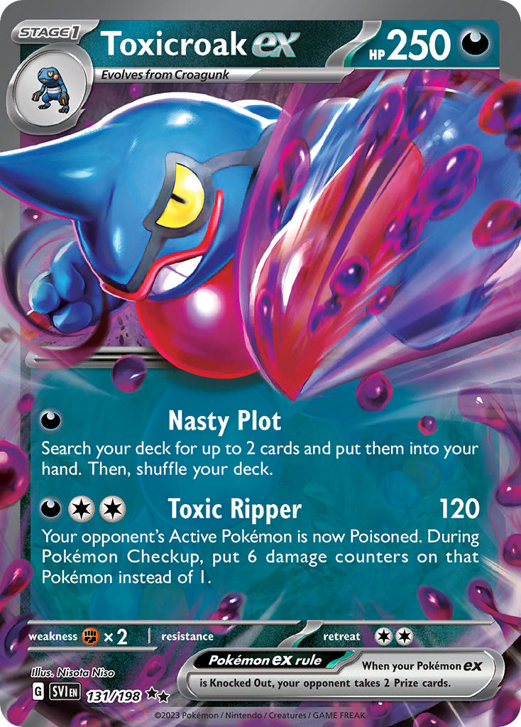 Toxicroak EX 131/198 Double Rare Scarlet & Violet Pokémon card