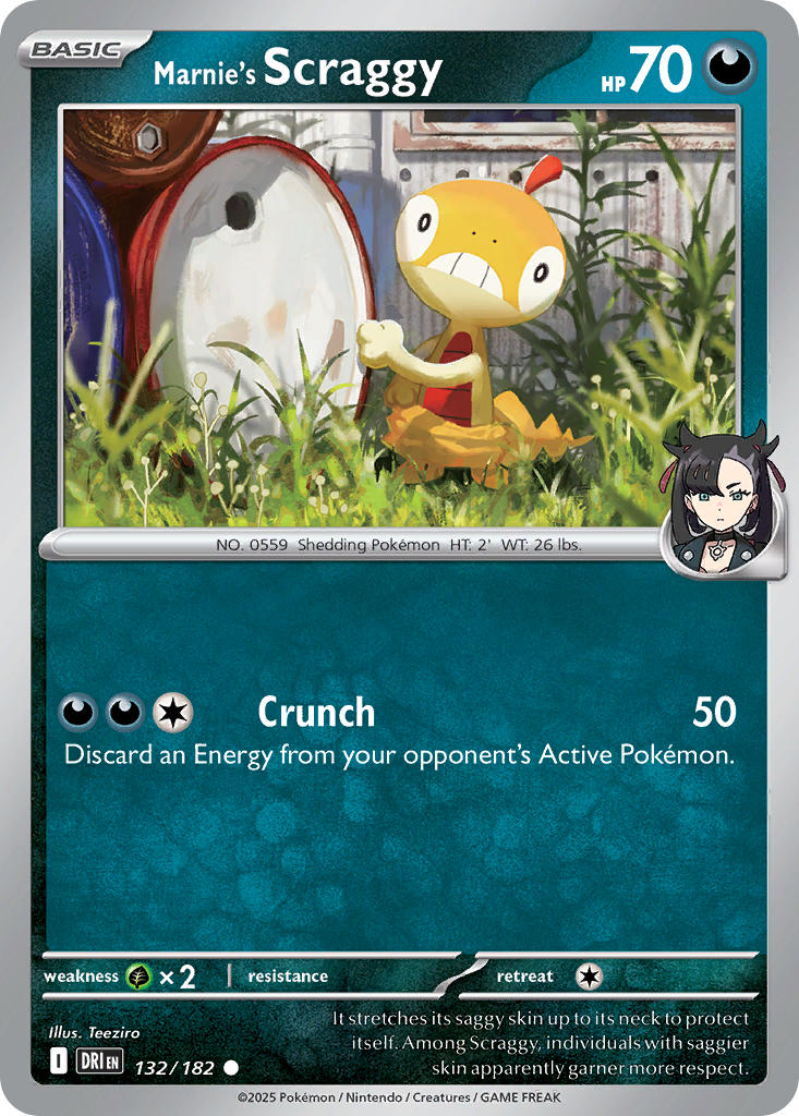 Marnie's Scraggy 132/182 Common Destined Rivals Pokémon card