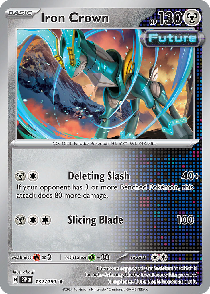 Iron Crown 132/191 Rare Surging Sparks Pokémon card
