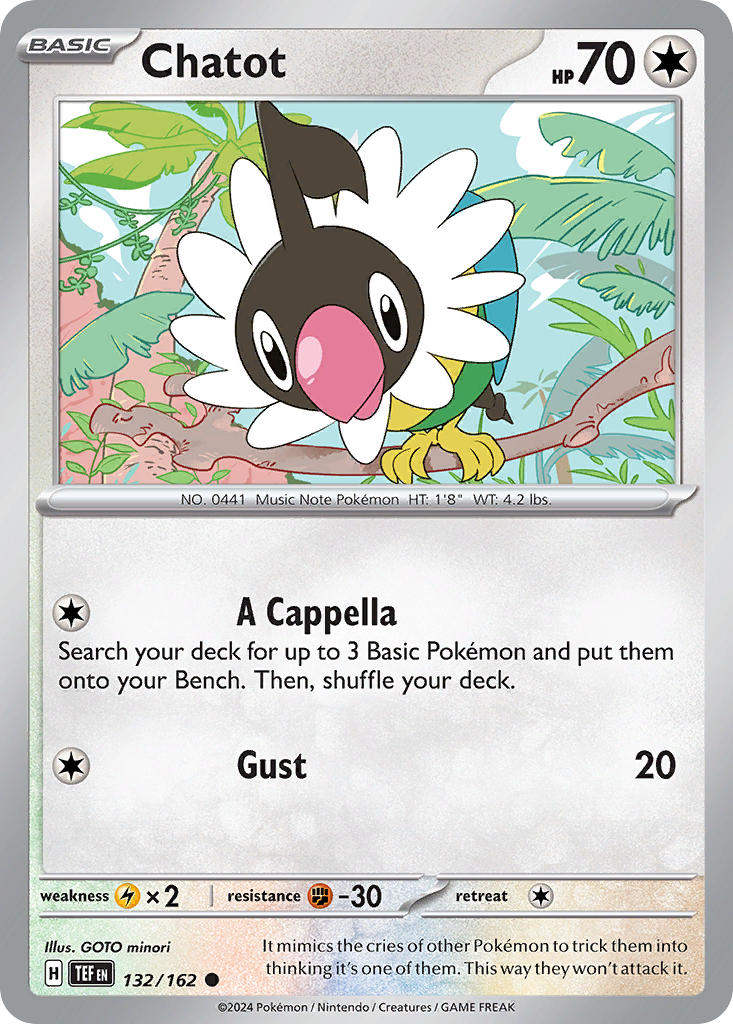 Chatot 132/162 Common Temporal Forces Pokémon card
