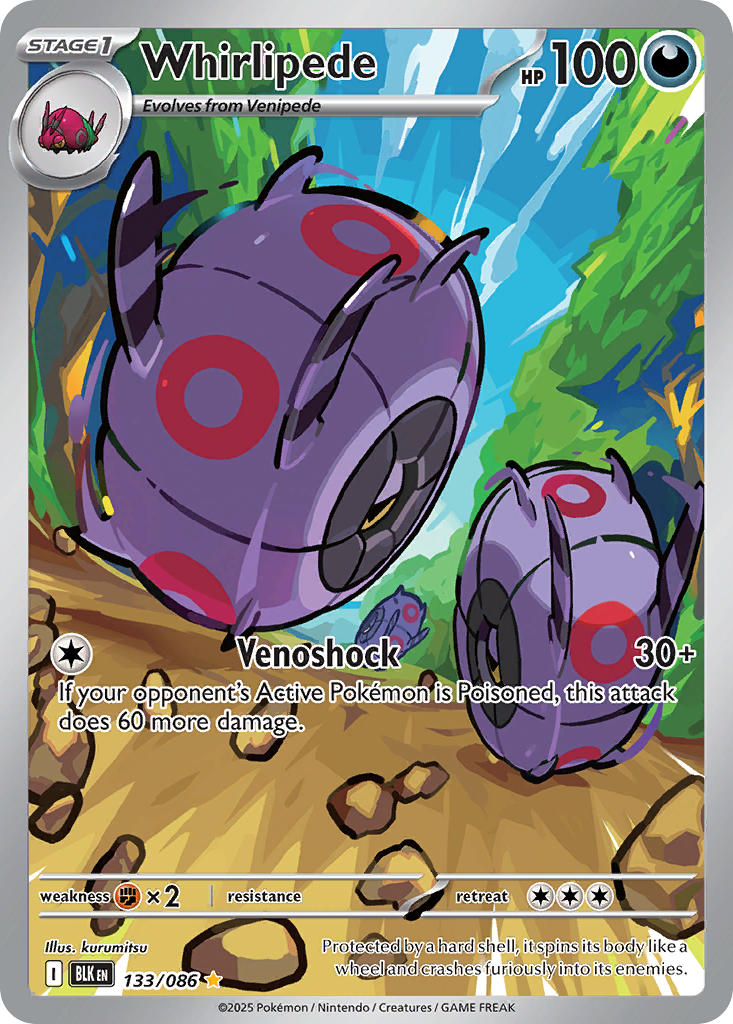 Whirlipede 133/086 Illustration Rare Black Bolt Pokémon card