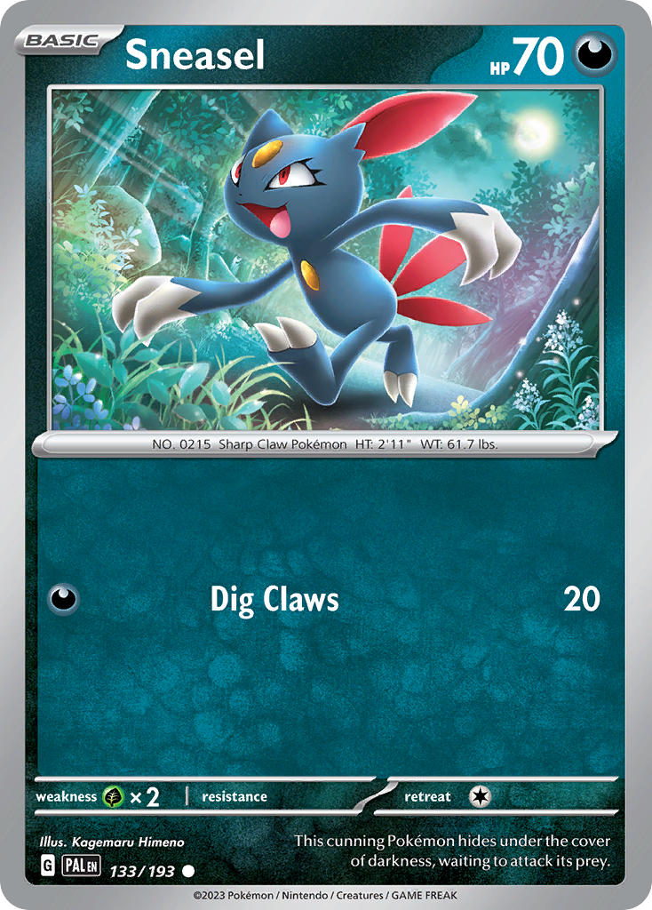 Sneasel 133/193 Common Paldea Evolved Pokémon card