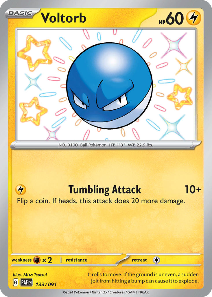 Voltorb 133/091 Shiny Rare Paldean Fates Pokémon card