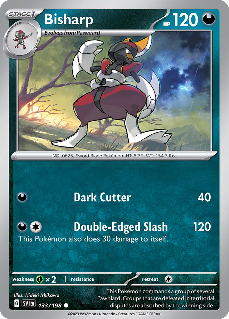 Bisharp 133/198 Common Scarlet & Violet Pokémon card