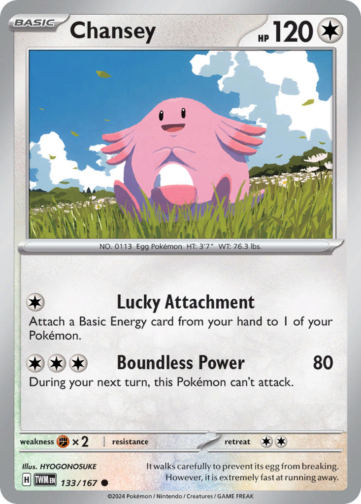Chansey 133/167 Rare Twilight Masquerade Pokémon card