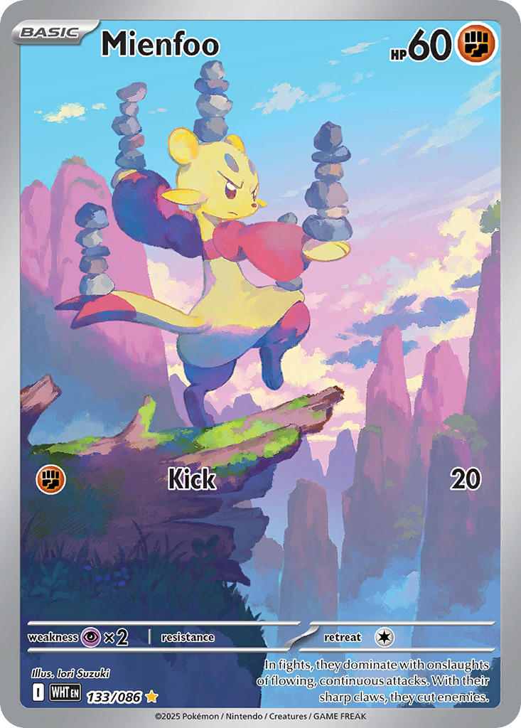 Mienfoo 133/086 Illustration Rare White Flare Pokémon card