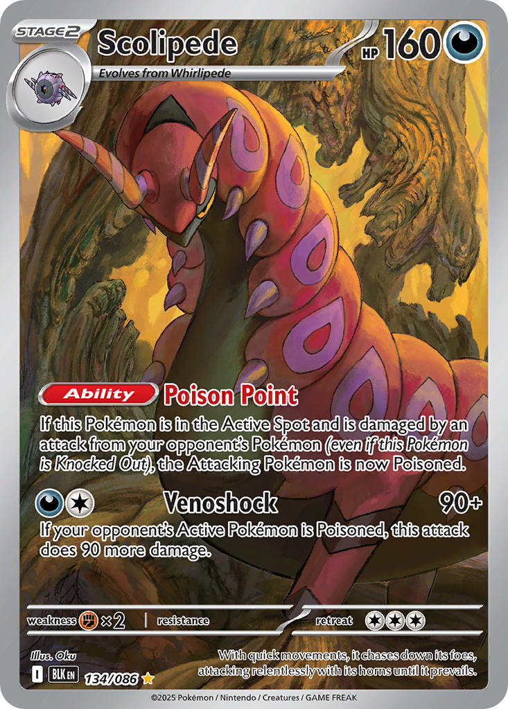 Scolipede 134/086 Illustration Rare Black Bolt Pokémon card