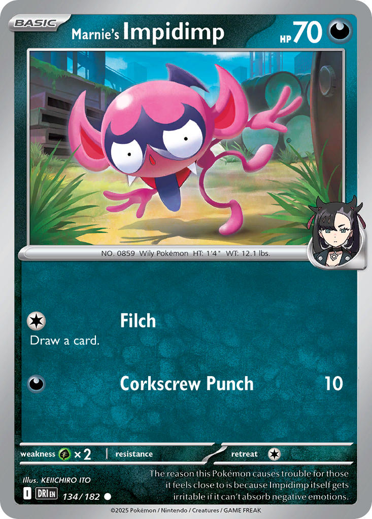 Marnie's Impidimp 134/182 Common Destined Rivals Pokémon card