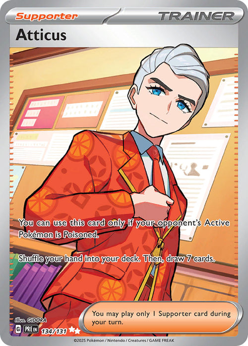 Atticus 134/131 Ultra Rare Prismatic Evolutions Pokémon card