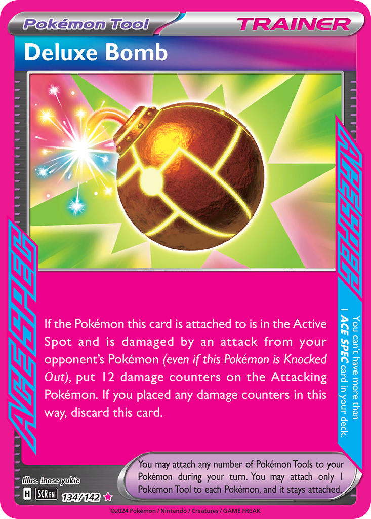 Deluxe Bomb 134/142 Ace Spec Rare Stellar Crown Pokémon card