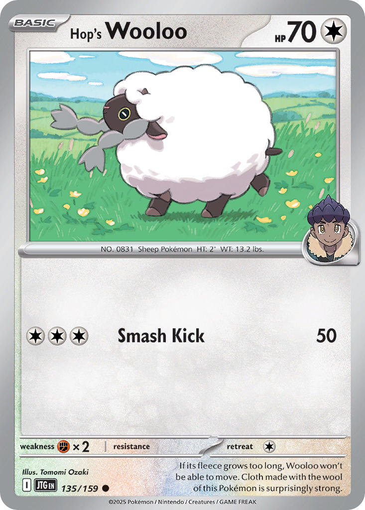 Hop's Wooloo 135/159 Common Journey Together Pokémon card
