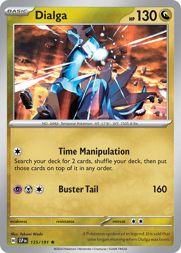 Dialga 135/191 Rare Surging Sparks Pokémon card